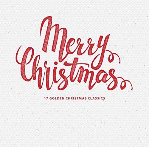 Red cursive "Merry Christmas" text over a speckled white background.