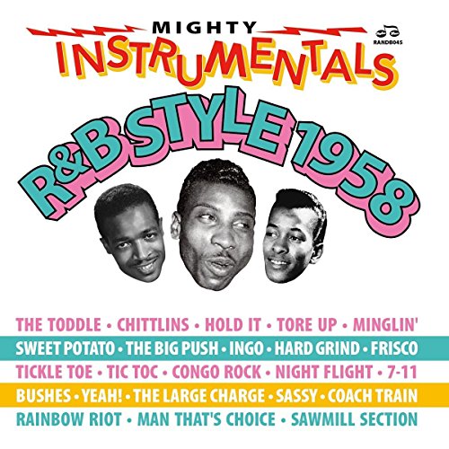 CD cover for "Mighty Instrumentals R&B-Style 1958" featuring three smiling men.