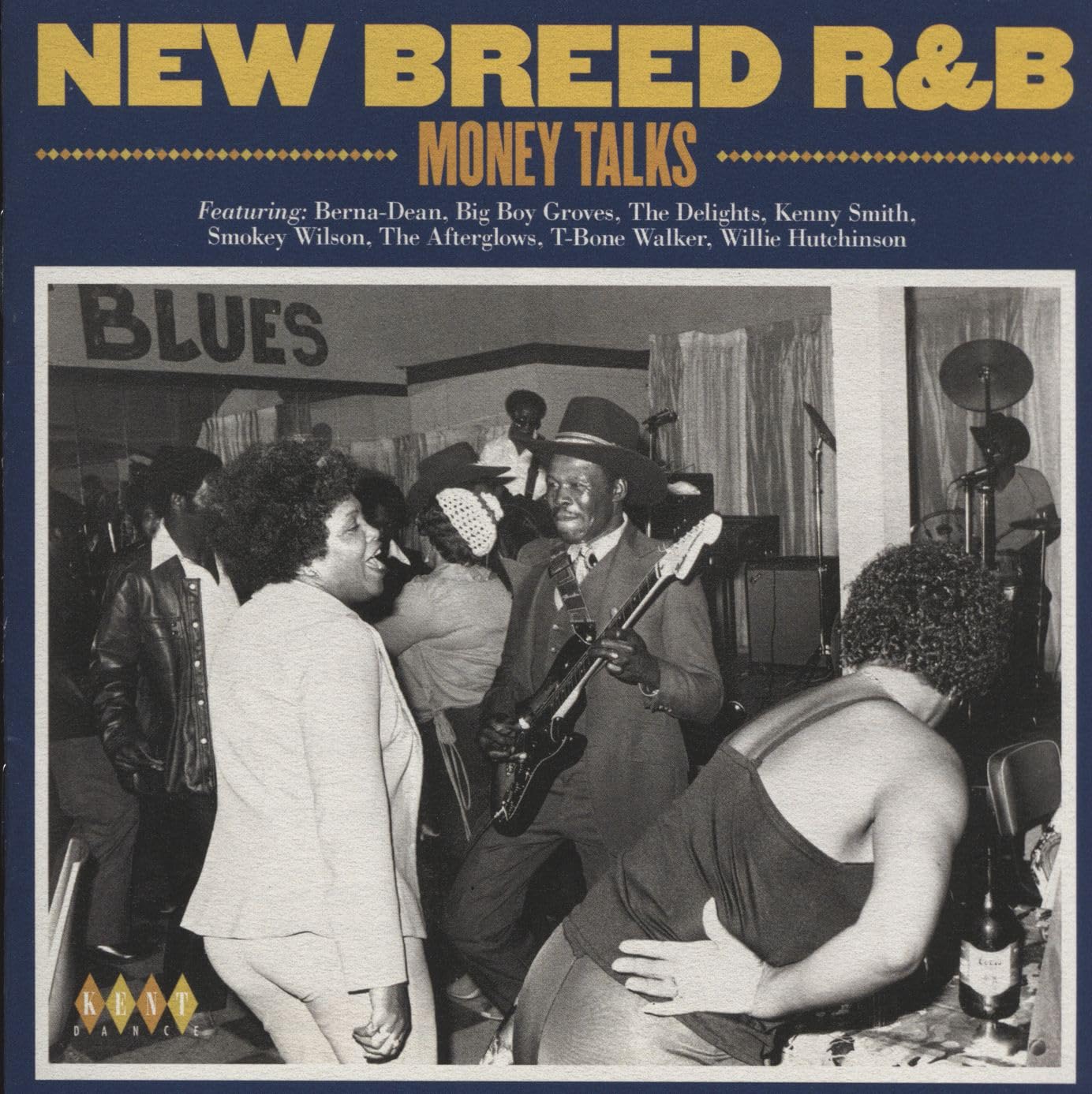 CD cover for “New Breed R&B - Money Talks” featuring a black and white photo.