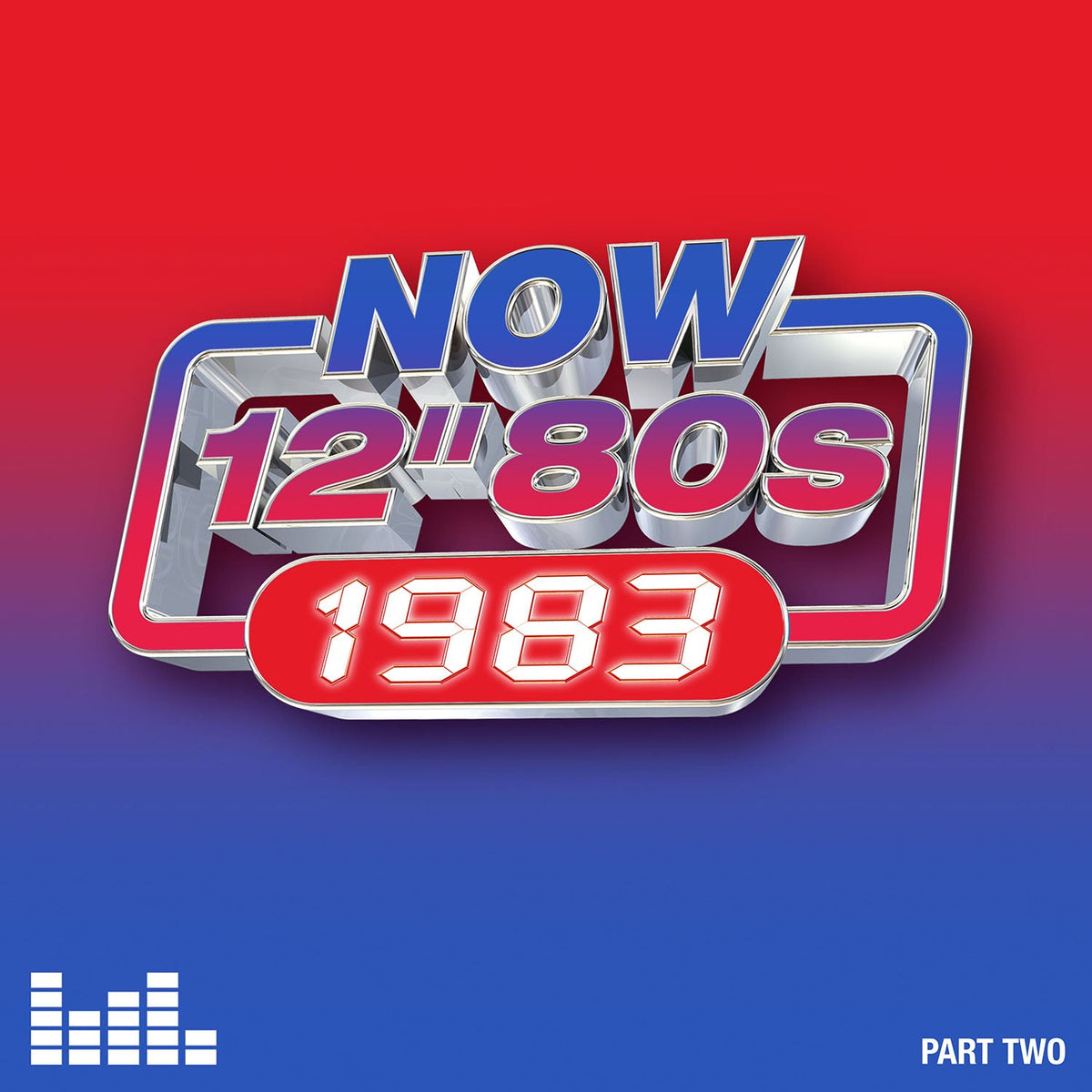Album cover with 3D text reading NOW 12" 80s 1983 on red and blue gradient.