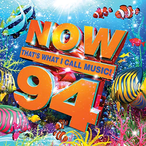 Colorful underwater-themed "NOW 94" CD cover with vibrant fish and coral.