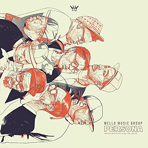 Album cover for "Persona" featuring sketched faces in red and black.