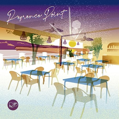 Album cover: illustrated outdoor cafe scene with tables and chairs.