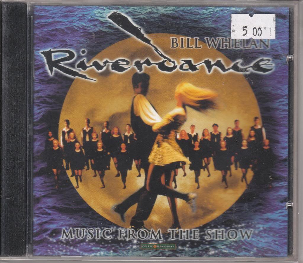 Riverdance CD cover: a dancer silhouetted against a moon with figures below.