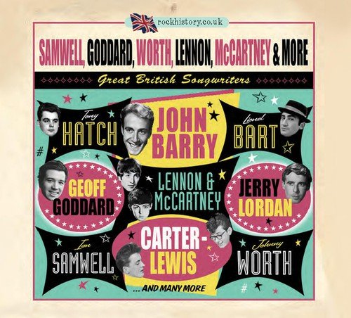 CD cover featuring portraits of British songwriters like Lennon and McCartney.
