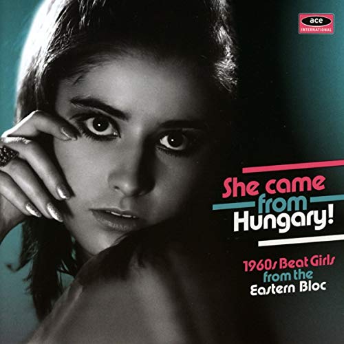 CD cover with a black-and-white woman's portrait and colorful text "She came from Hungary!"