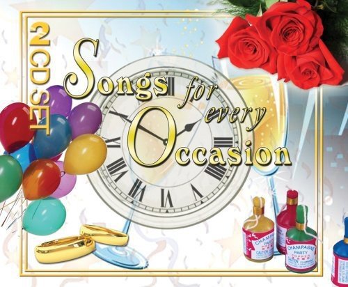 CD cover with celebratory imagery: balloons, clock, champagne, and roses.