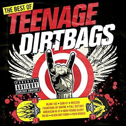 CD cover for “The Best Of Teenage Dirtbags” with a hand making rock horns.