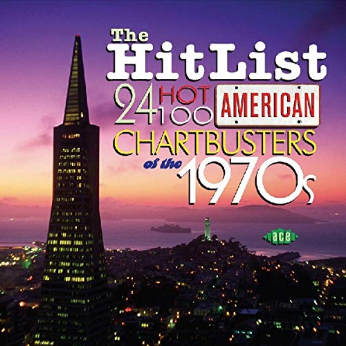 CD cover for “The Hit List,” 1970s music compilation, San Francisco skyline.