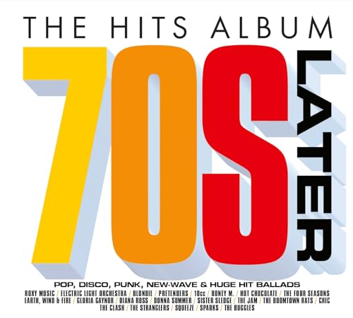 Album cover for The Hits Album: The Later 70s with large colorful text.