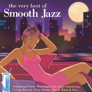 CD cover: woman relaxing against a city skyline under a full moon.
