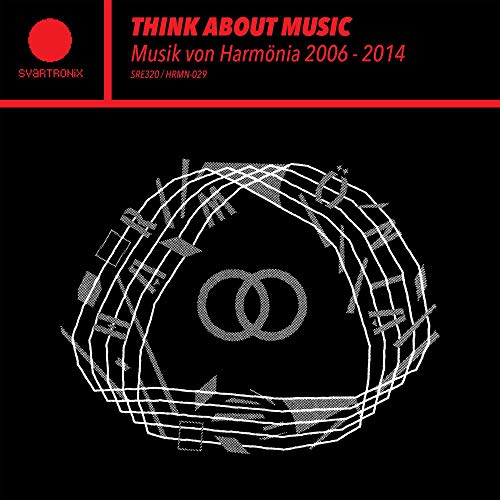 Vinyl record cover: black background with white abstract lines and red text.