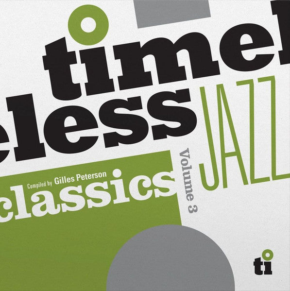 Album cover for āTimeless Jazz Classics Vl. 3ā with bold text and shapes.