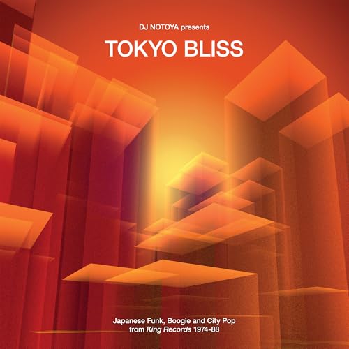 CD cover for “Tokyo Bliss” with abstract orange geometric design.