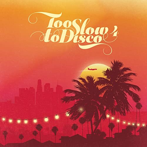 Album cover: sunset cityscape with palm trees and string lights.