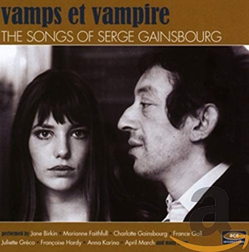 "CD cover with black and white photo of man and woman, brown title banner."