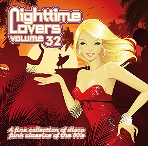 CD cover: blonde woman in red dress, palm trees, sunset scene.