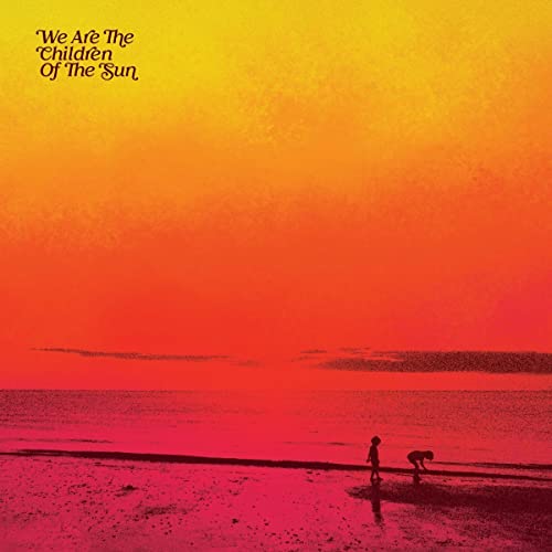 Album cover with a sunset over a beach and two figures.