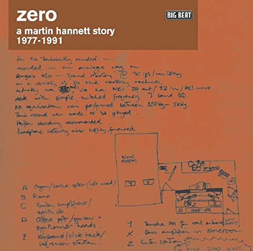 CD cover for “Zero: A Martin Hannett Story” with orange background and sketched floorplan.