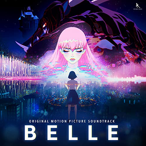 Belle" soundtrack vinyl cover featuring anime-style art of a girl and dragon.