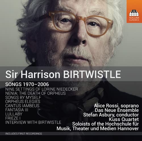 CD cover featuring a portrait of composer Harrison Birtwistle with text details.
