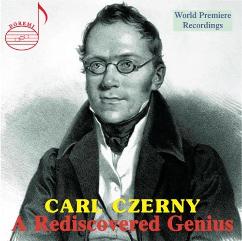 CD cover featuring a portrait of composer Carl Czerny in spectacles.