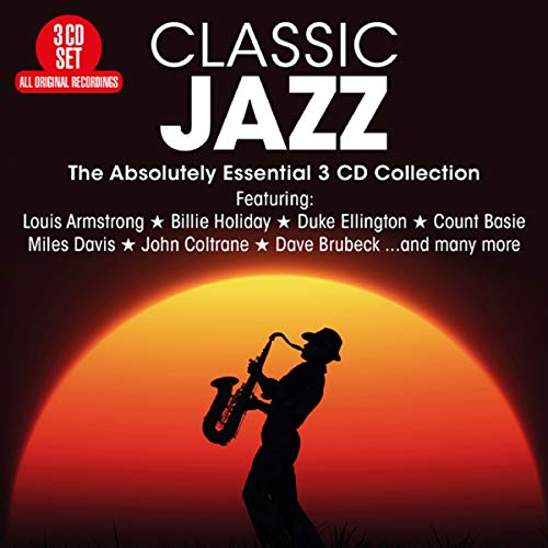 CD cover for "Classic Jazz" featuring a silhouetted saxophone player.