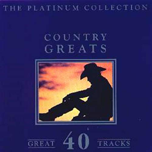 CD cover for “Country Greats” featuring a silhouetted cowboy at sunset.