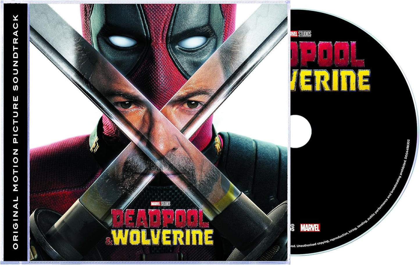 Deadpool and Wolverine CD cover featuring both characters with crossed blades.