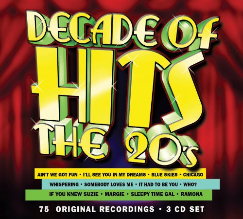 CD cover for “Decade Of Hits The 20s” with yellow text on red background.