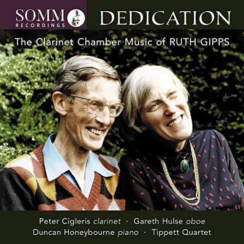 CD cover featuring portraits of two smiling musicians, Ruth Gipps dedication.
