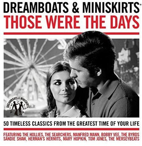 CD cover: couple near Ferris wheel, "Dreamboats & Miniskirts" title.