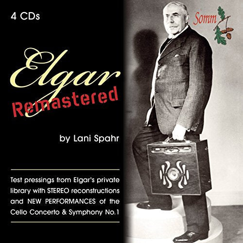 Four CD set: "Elgar Remastered" with portrait of composer Edward Elgar.