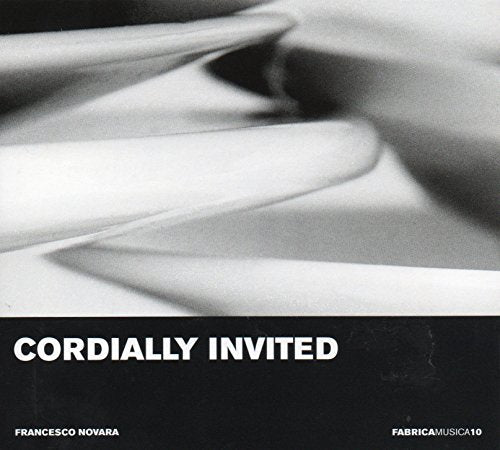 CD cover with abstract white folds and black text "CORDIALLY INVITED".