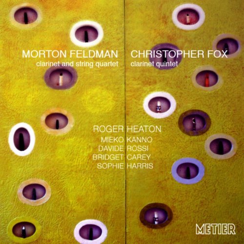 CD cover for Feldman & Fox, featuring abstract eye-like shapes on yellow.