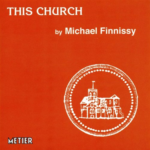 Red album cover with white church illustration and text "This Church by Michael Finnissy".
