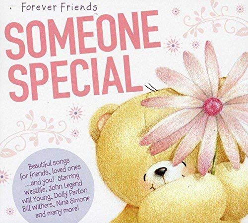 CD cover featuring a teddy bear, pink flowers, and the title "Someone Special".