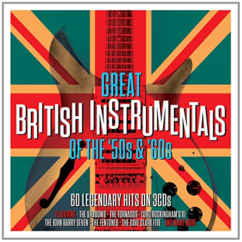 CD cover: Union Jack background with guitars and musical notes.