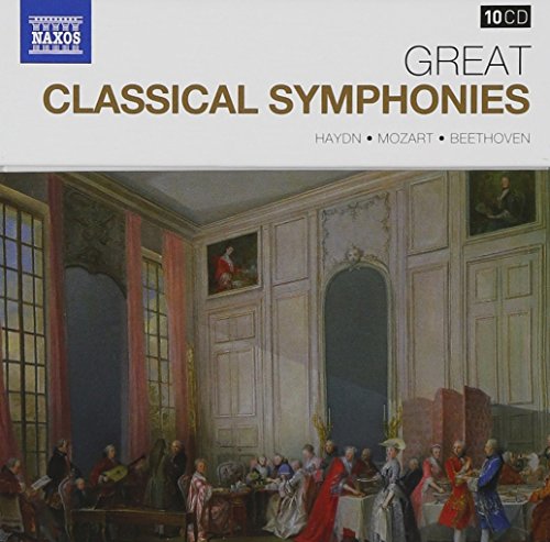 CD case for "Great Classical Symphonies" featuring a classical painting.
