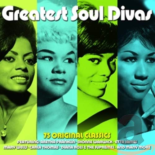 Album cover featuring portraits of four soul singers against alternating lime and blue backgrounds.