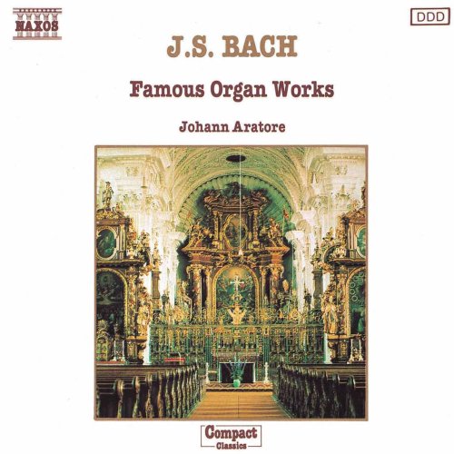 CD cover for J.S. Bach’s organ works featuring a church interior.