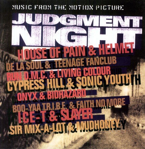 Judgment Night" soundtrack vinyl record cover with artist names listed.