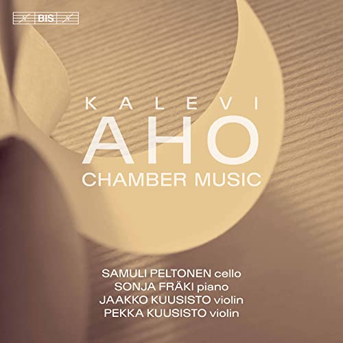 CD cover for Kalevi Aho’s Chamber Music, beige and white design.