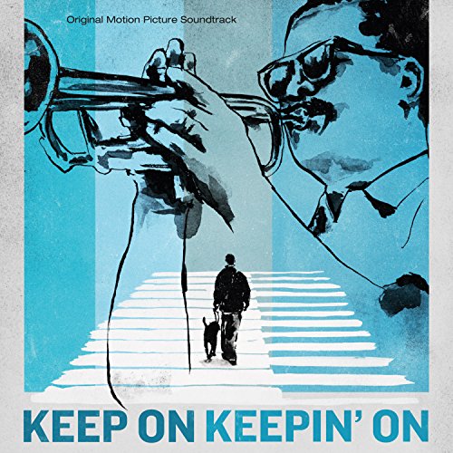 Soundtrack album cover featuring a man, dog, and large trumpet illustration.