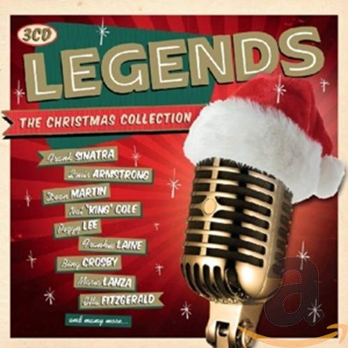 Legends" Christmas CD cover featuring a vintage microphone and Santa hat.