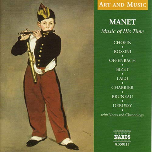 CD cover featuring Manet’s The Fifer painting next to a green list of composers.