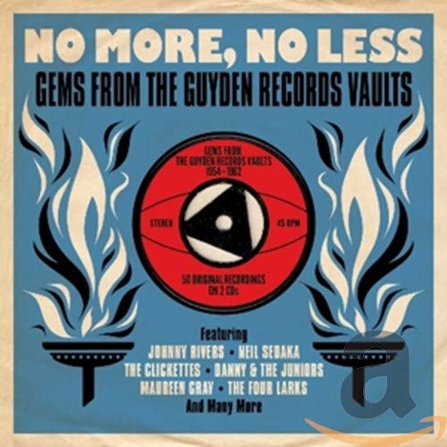 CD cover featuring a red record graphic between two torches on a blue background.