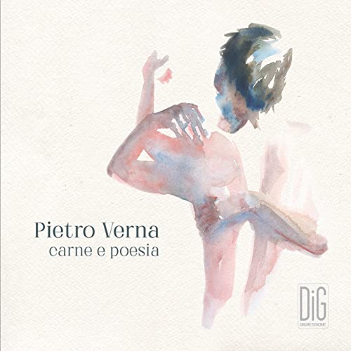 Watercolor painting of a figure, album cover for Pietro Verna’s “carne e poesia”.