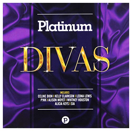 CD cover for “Platinum Divas” featuring gold text on a purple, swirling background.