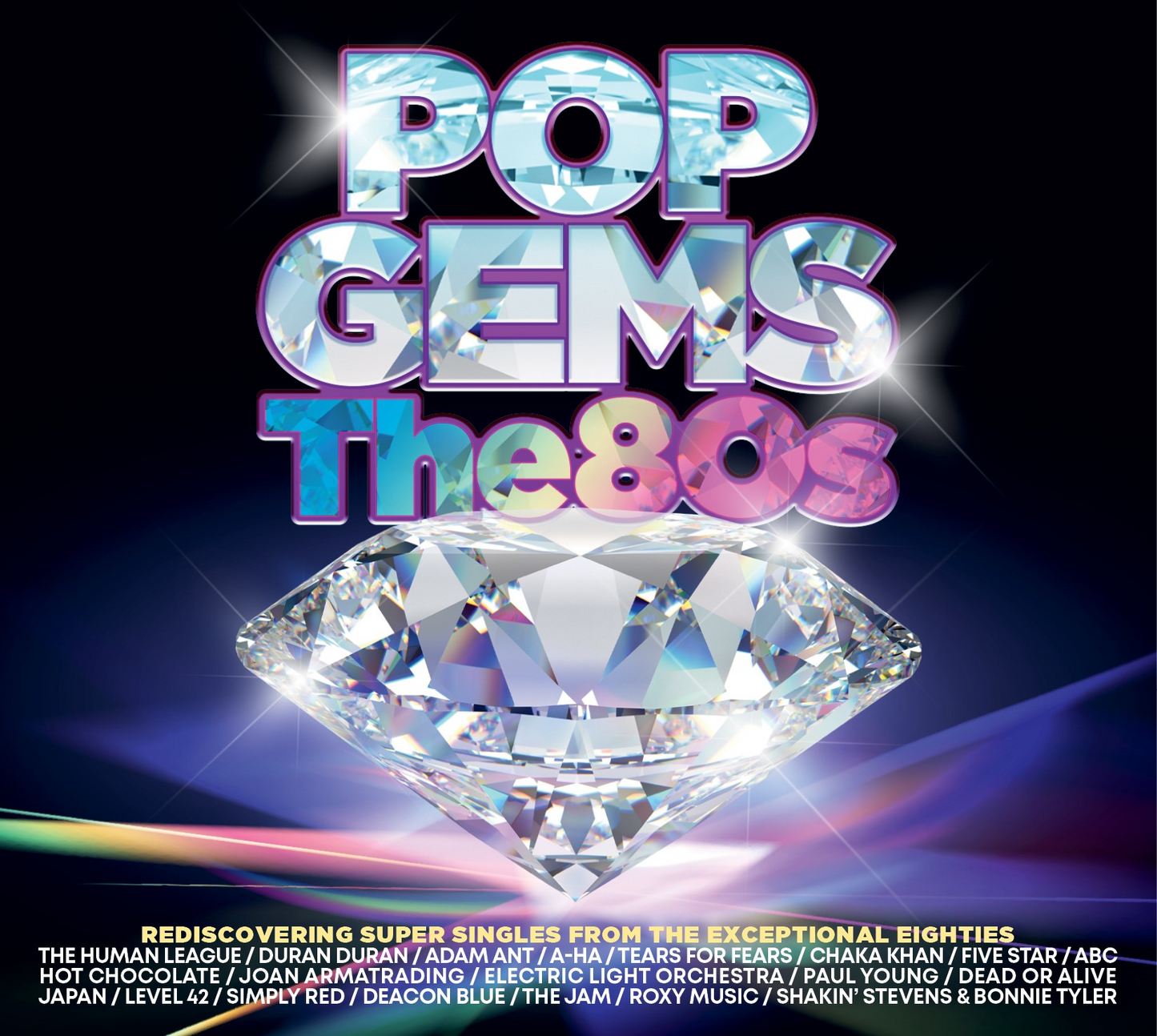 CD cover for “Pop Gems - The 80s” with bright, gem-like text.